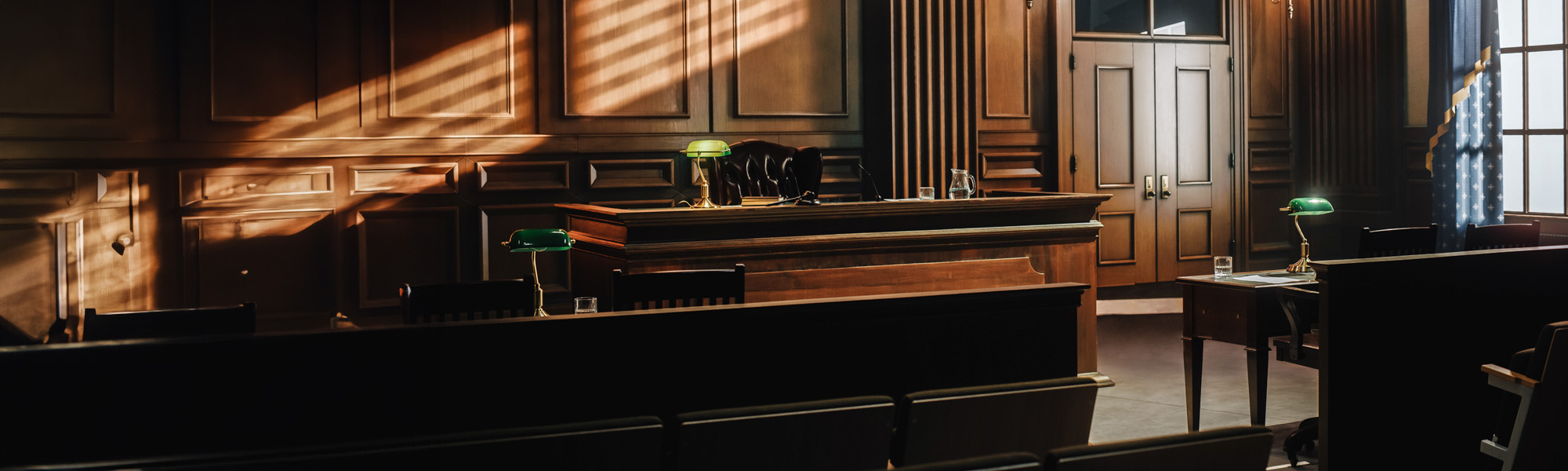 empty american style courtroom