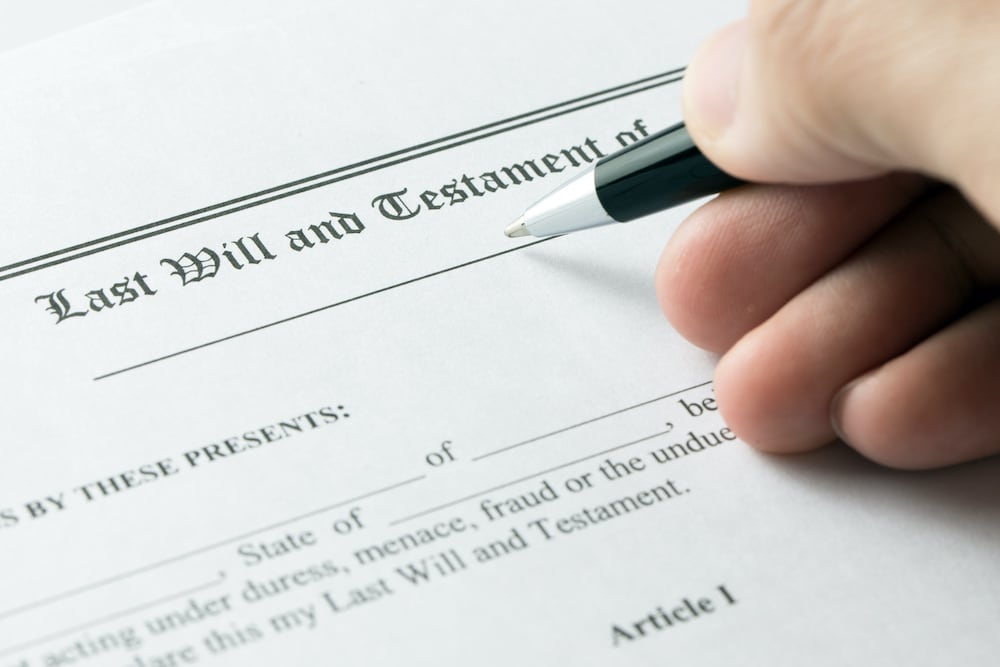hand signing a will